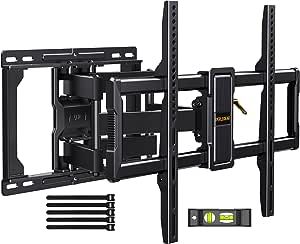 Perlegear UL-Listed Full Motion TV Wall Mount for 40–86 Inch Flat Curved TVs up to 132 lbs, 12?/16? Wood Studs, TV Mount Bracket with Tool-Free Tilt, Swivel, Extension, Max VESA 600 x 400mm, PGLF15
